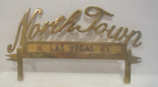 Vintage NORTH TOWN N Las Vegas NV Car Club Sold Brass Membership Window Sign picture