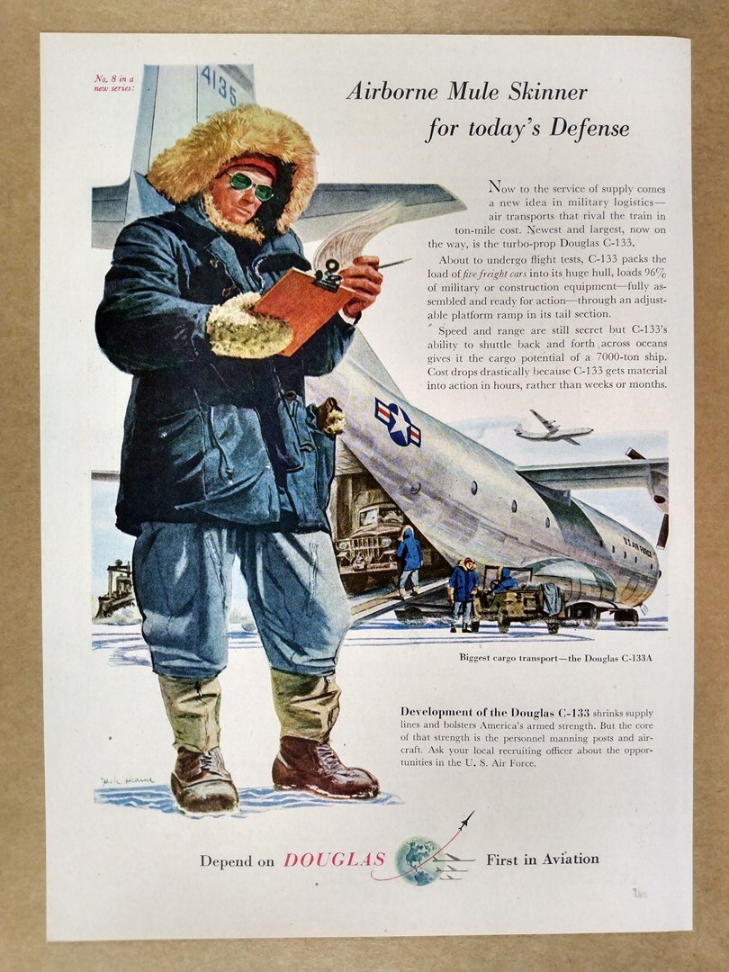 1956 Douglas C-133A Cargomaster vintage print Ad 1956 Douglas C-133A Cargomaster vintage print Ad