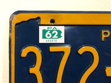 1962 Pennsylvania License Plate Registration Sticker, PA, Classic, Vintage, Tag picture