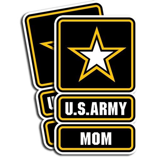 US Army MOM Stickers Mother Military Die Cut Decals 2 Pack Proud MOM Stickers