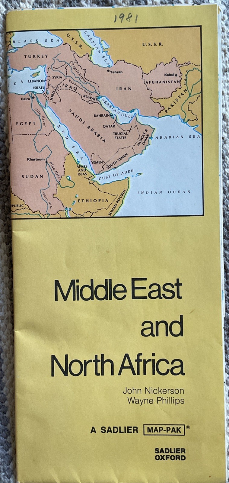 Middle East And North Africa Map Sadlier 1981 Vintage Middle East And North Africa Map Sadlier 1981 Vintage