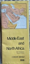 Middle East And North Africa Map Sadlier 1981 Vintage picture