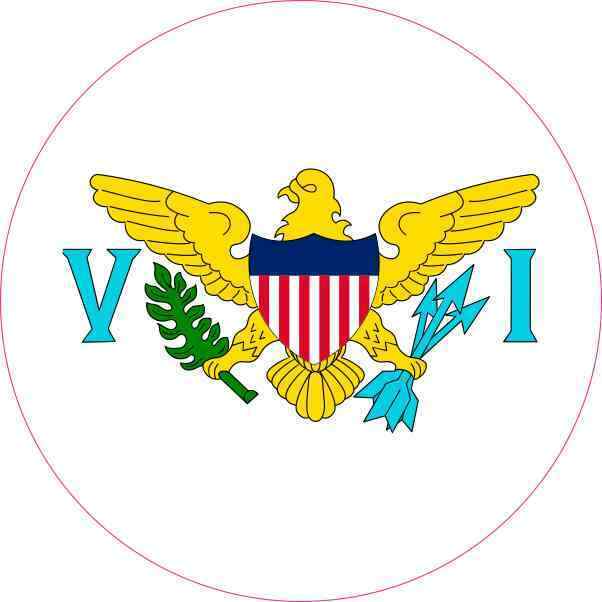 4X4 Round US Virgin Islands Flag Sticker Vinyl Vehicle Travel Decal Cup Stickers