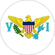 4X4 Round US Virgin Islands Flag Sticker Vinyl Vehicle Travel Decal Cup Stickers picture