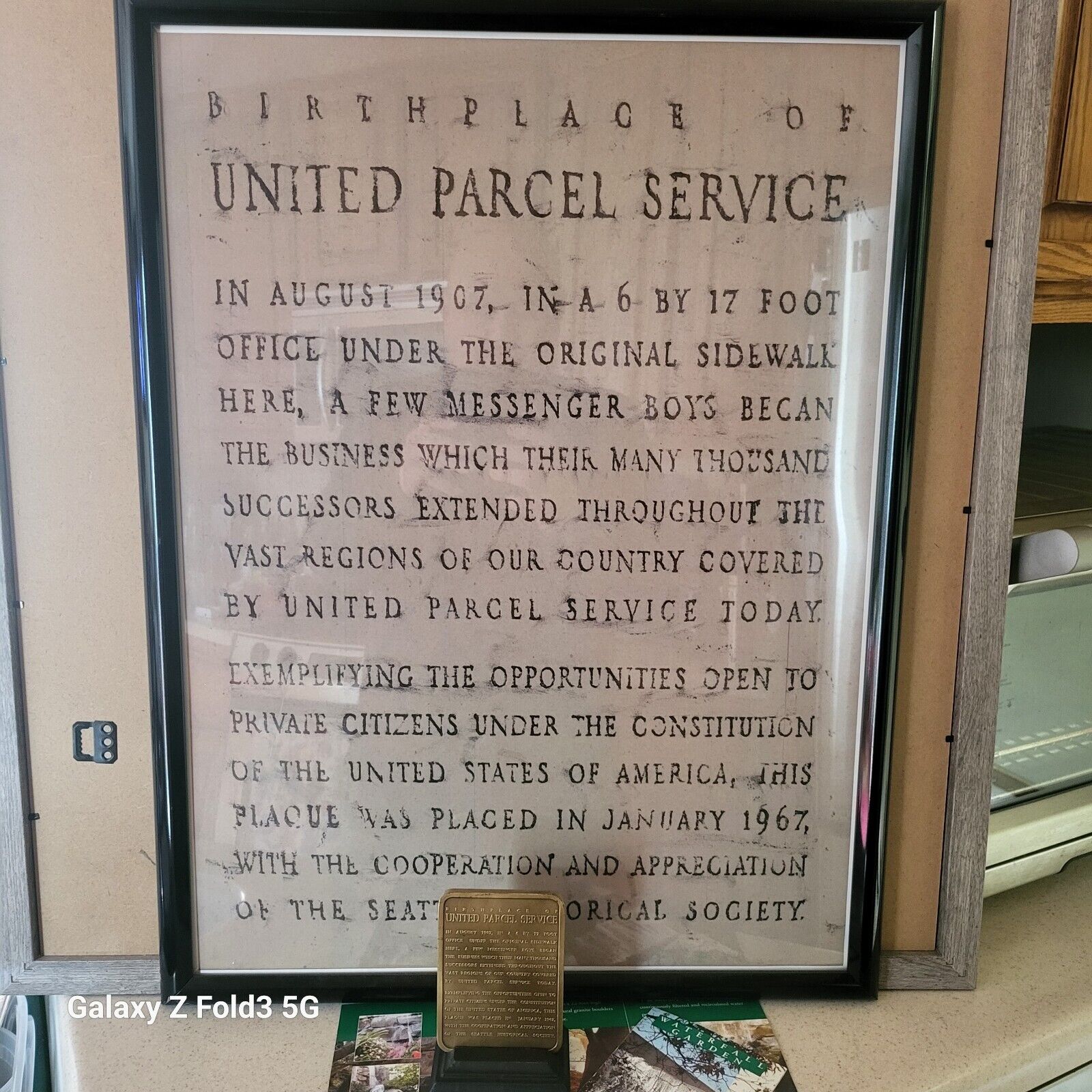 United Parcel Service UPS Original Landmark Poster and Bronze placard
