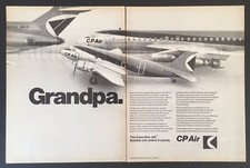 1970 CP AIR Canadian Pacific Airlines DC-3 DC-8 B727 ad advert airways CANADA picture