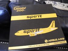 VERY Rare GEMINI 200 Airbus A319 SPIRIT AIRLINES, 1:200, Retired, LAST ONE 2014 picture