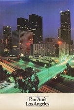 Fantastic Pan Am Los Angeles poster from the 1987 series, unused - 28