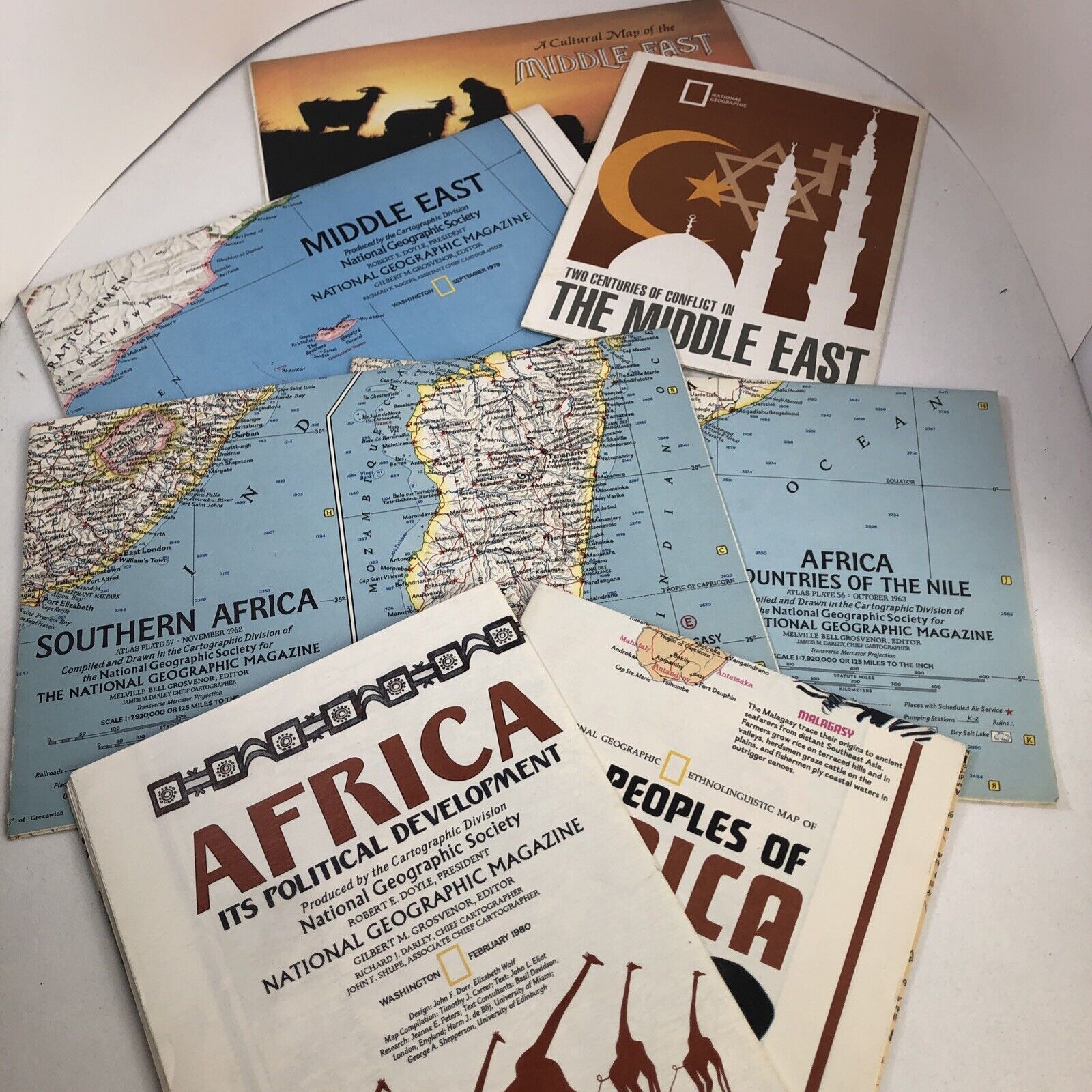 National Geographic People of Africa and the Middle East Poster Maps 1962 +