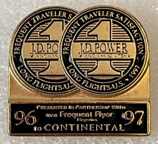 Continental Airlines Frequent Traveler Satisfaction Long Flights US 1996 Pin picture