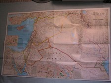 MIDDLE EAST MAP IRAQ SYRIA JORDAN ISRAEL National Geographic October 2002 picture