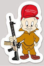 Trump 2024 Elmer Fudd Cartoon Make America Great Again Die Cut Sticker picture