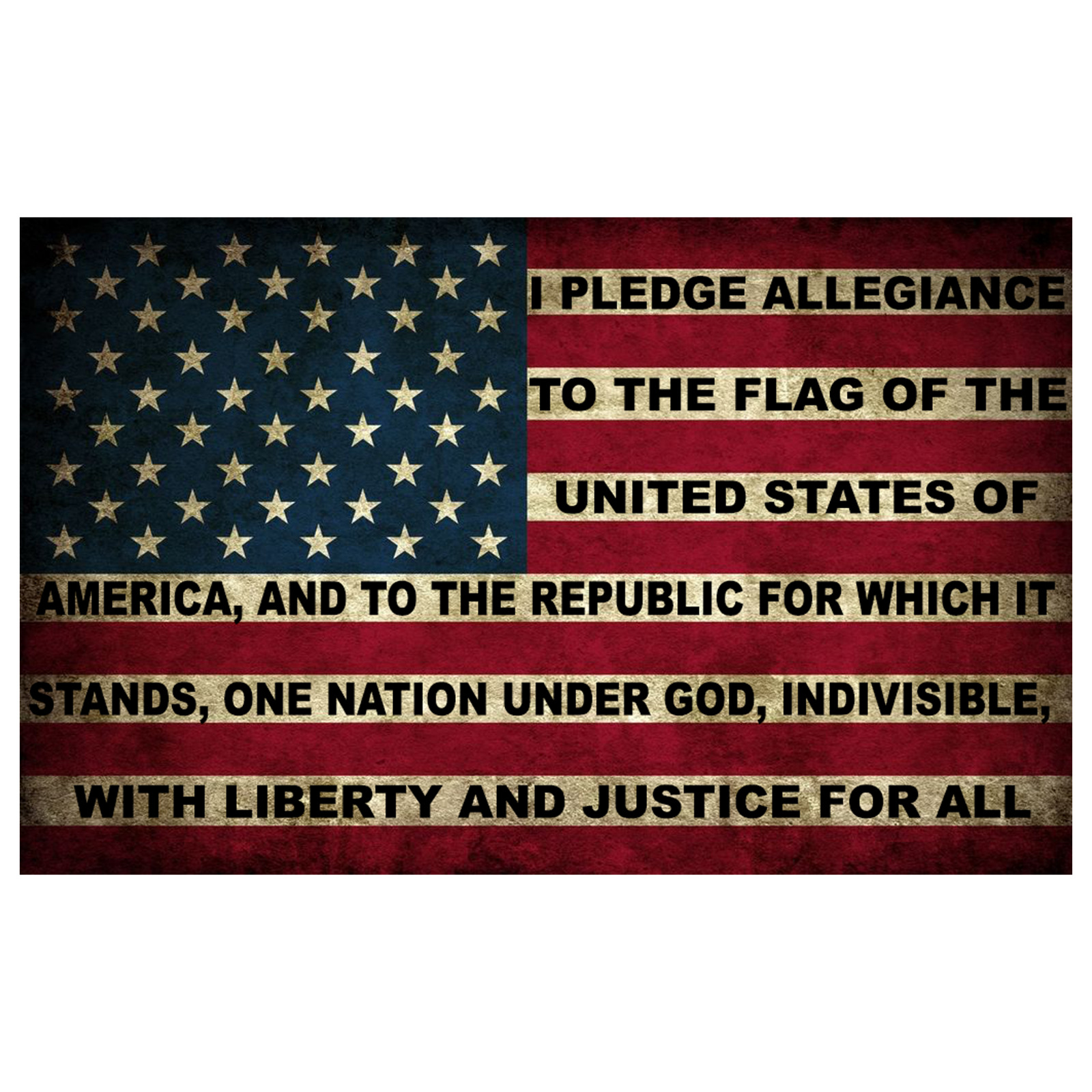 American Pledge of Allegiance Flag Sticker 5x3 Inch United States Retro Decal 