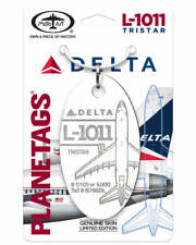Delta Airlines Lockheed L-1011 Widget Tail #N786DL Aluminum Plane Skin Bag Tag picture