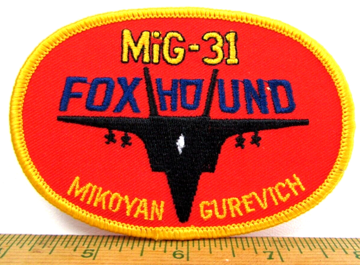 Vintage Mig - 31 Foxhound Mikoyan Gurev Jacket Patch Aircraft Airplane Aviation
