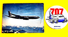 Boeing 707-320B Postcard Large size plus a Boeing 707 Sticker 4in Sticker picture