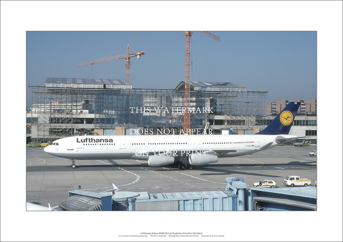Lufthansa Airbus A340 A2 Art Print – Frankfurt Am Main – 59 x 42 cm Poster