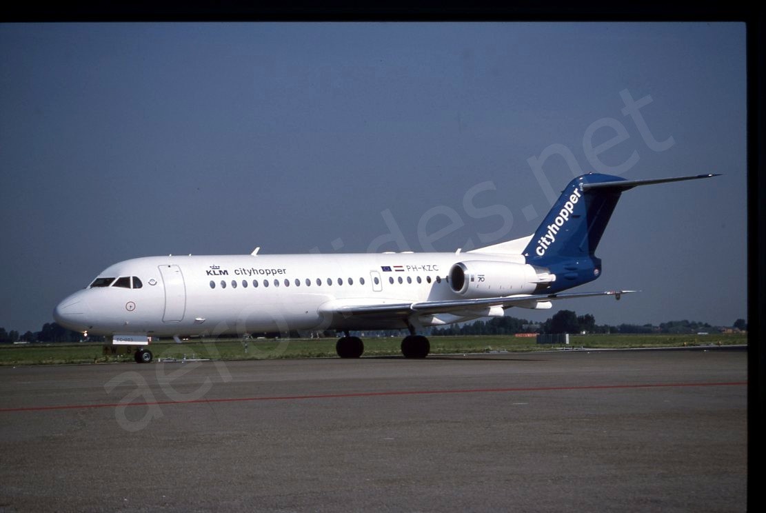 KLM Cityhopper Fokker F70 PH-KZC Jul 96 Kodachrome Slide/Dia C26