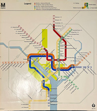 Washington DC Metro Map WMATA Lance Wyman January 1977 32” X 36” picture