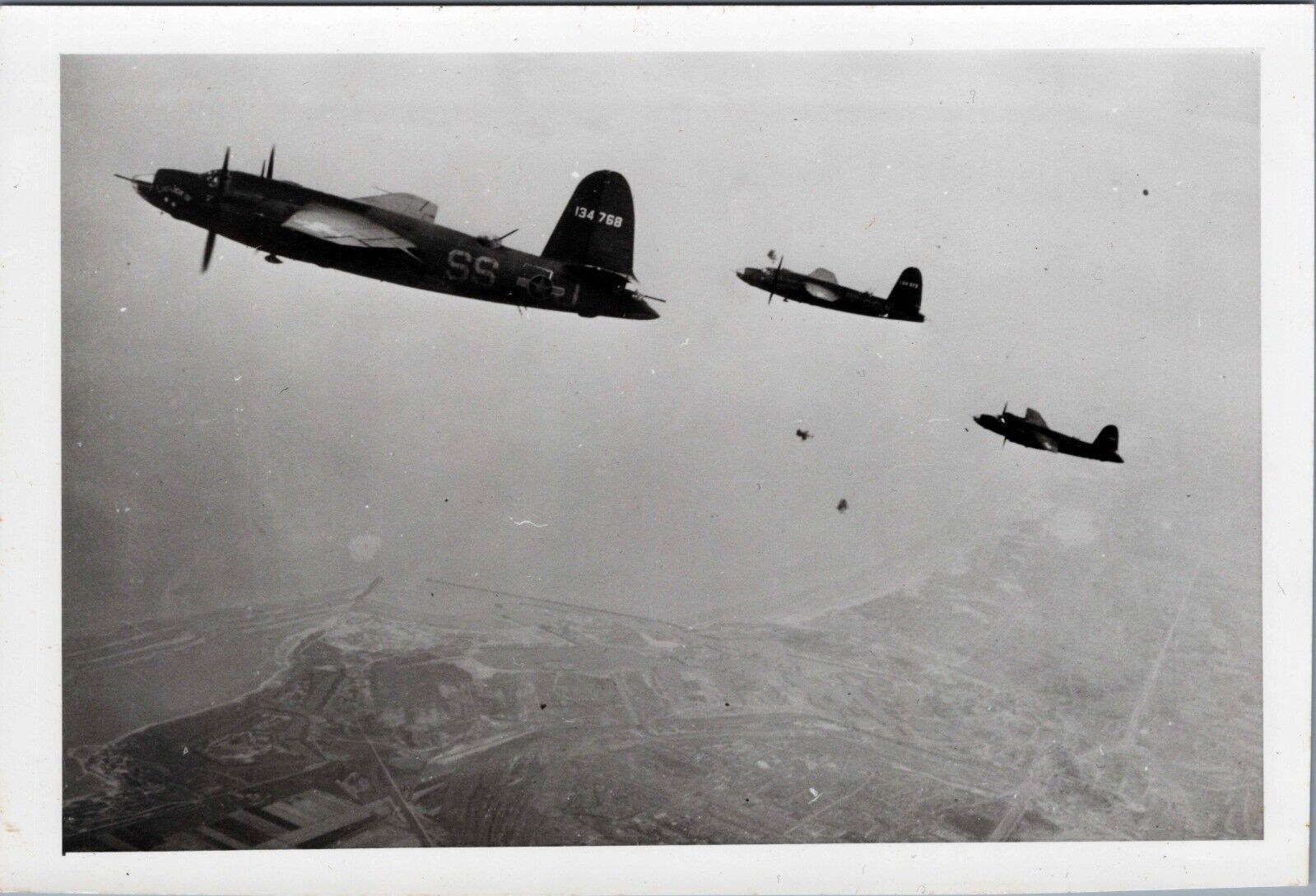 MARTIN B-26 MARAUDER FLAK US ARMY DUNKIRK VINTAGE PHOTO