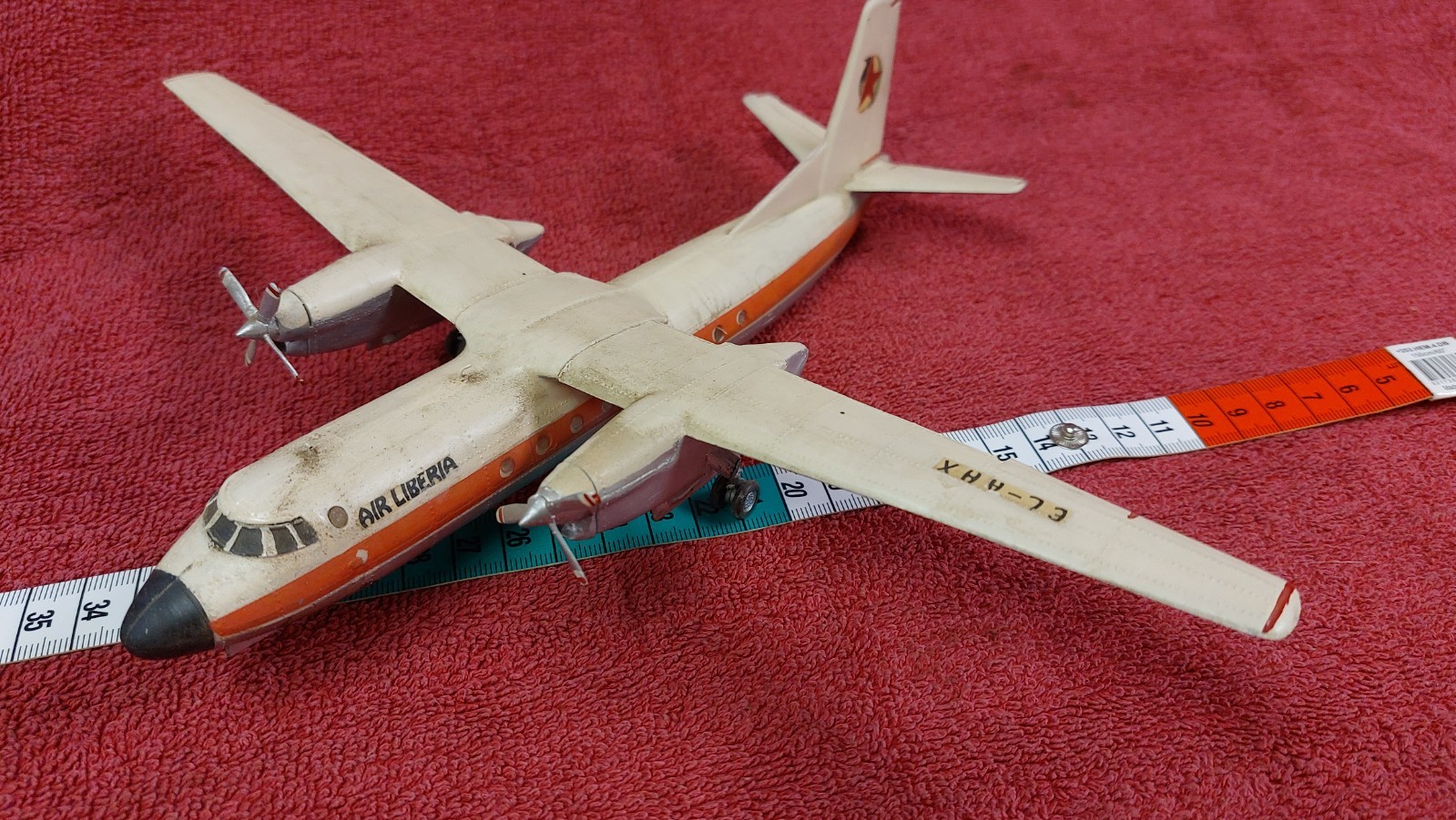 RARE ANTONOV AN-24 AIR LIBERIA EL-AHX APPROX 1/100 SCALE BUILT FOR REPAIR