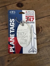 Delta Airlines Boeing 747-400 Aluminum Skin Plane Tag White N665US picture