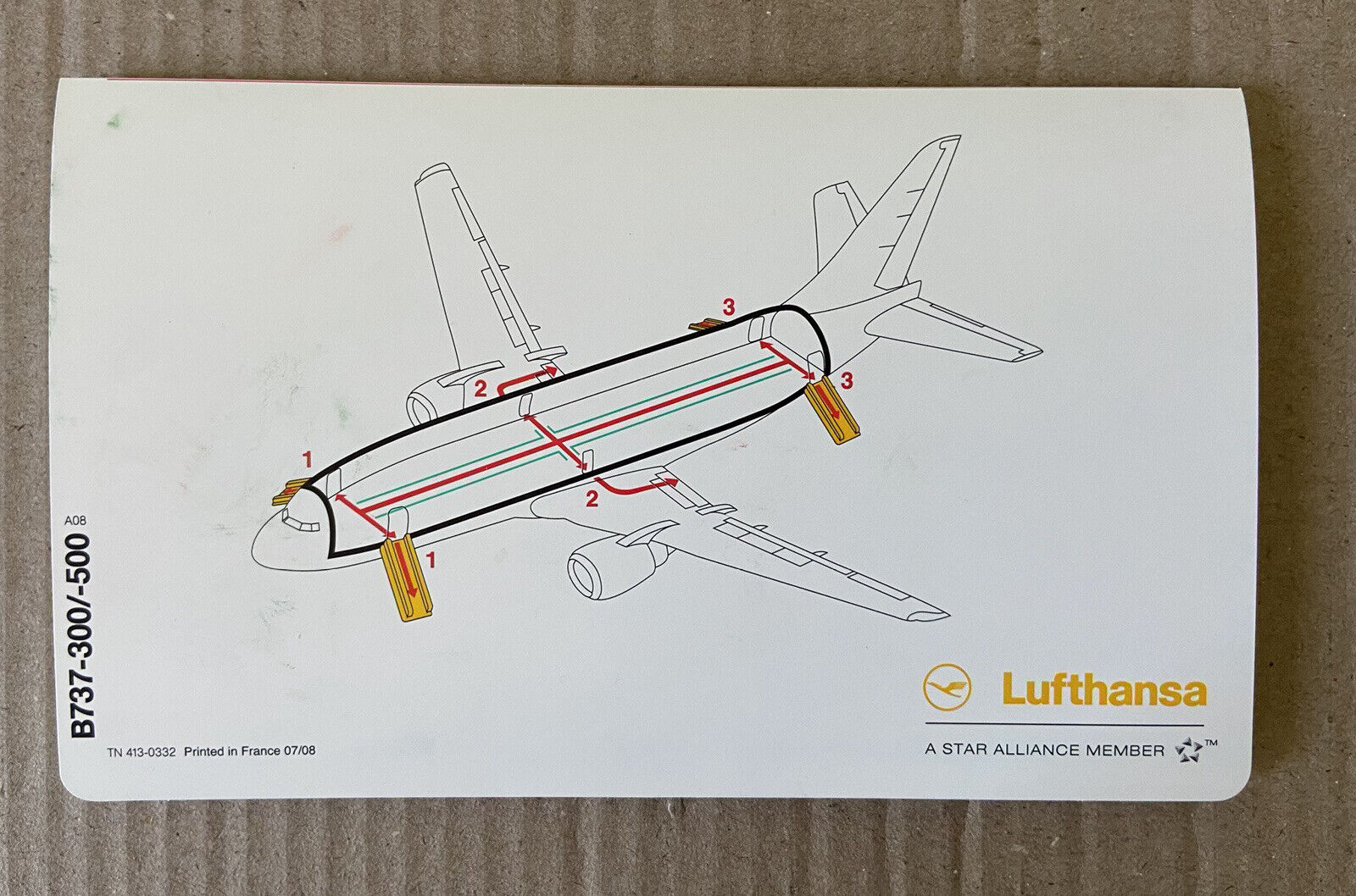 Lufthansa Airline B737-300/-500 Safety Card