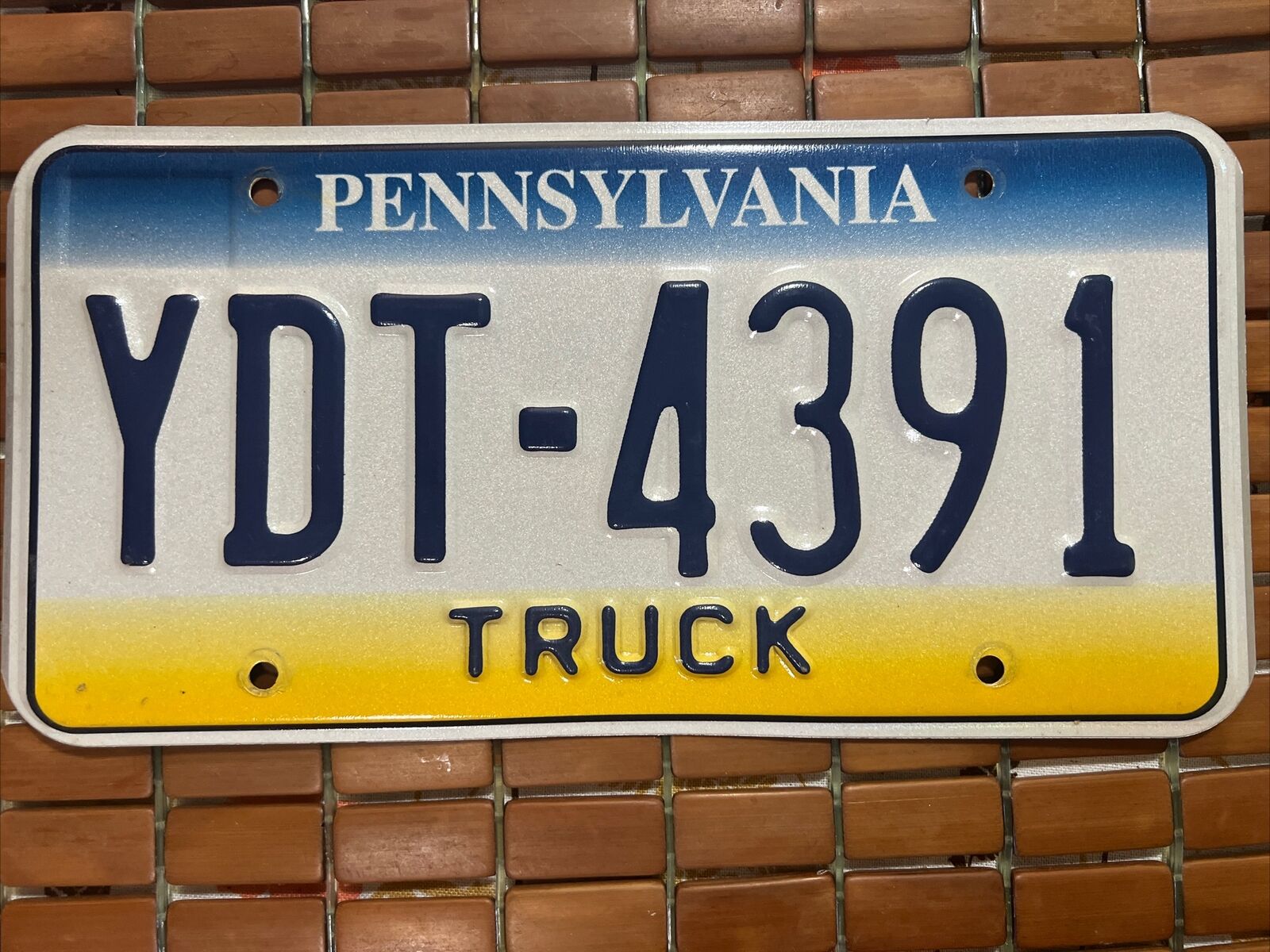 Pennsylvania License Plate YDT 4391 With NO Sticker