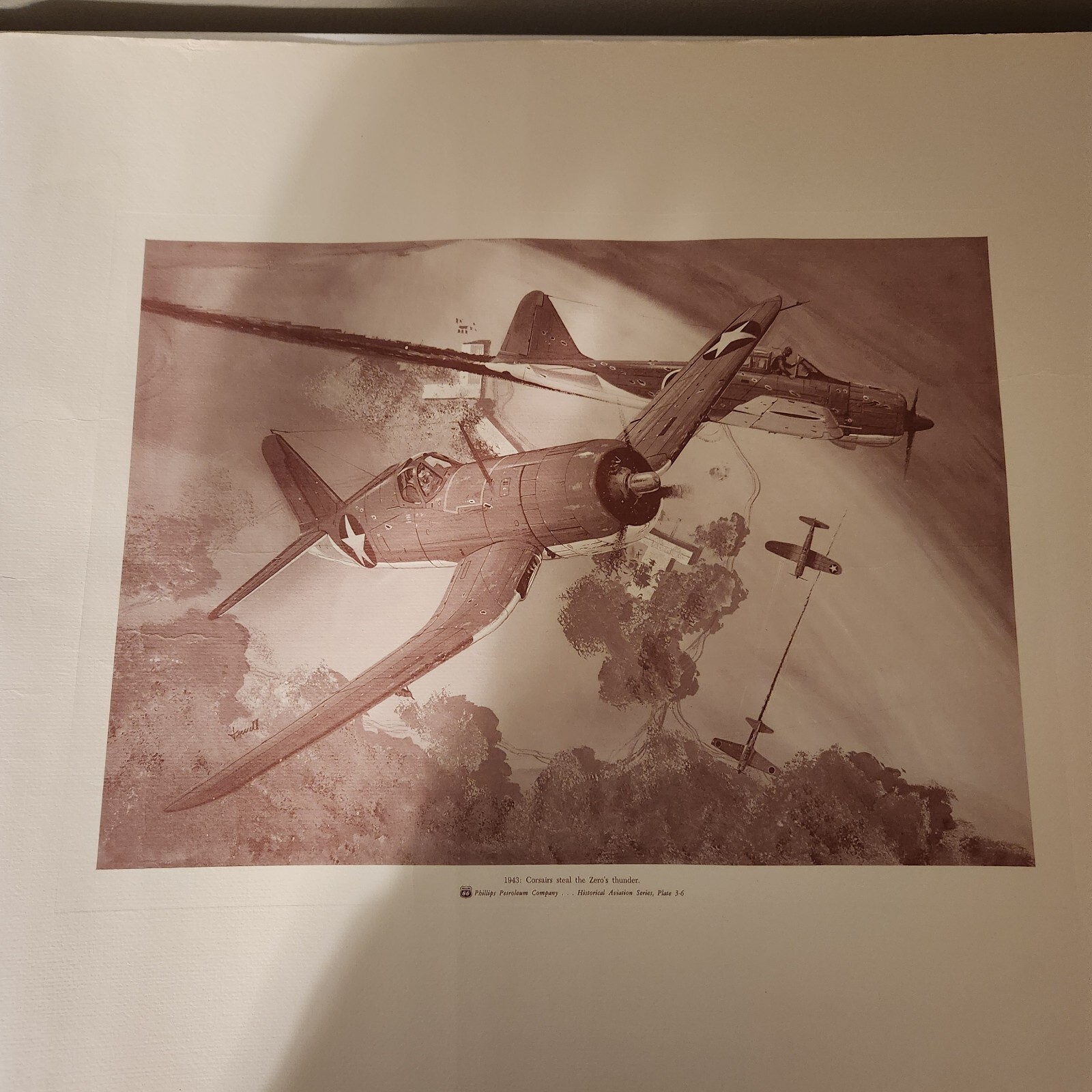 Lot Of 5 Historical Aviation Series 1942-43 Phillips Petroleum Prints BH Lot Of 5 Historical Aviation Series 1942-43 Phillips Petroleum Prints BH