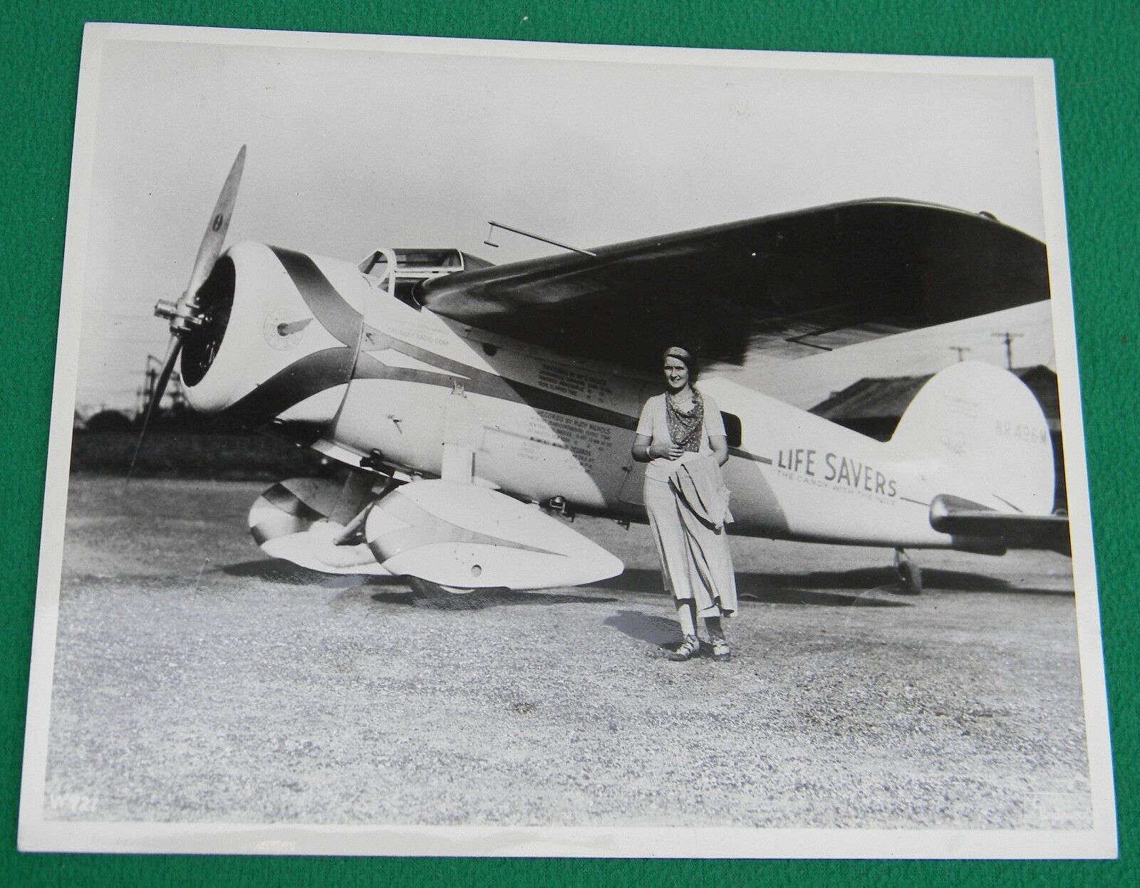 Vintage 8 X 10 Photo Ruth Nichols & Life Savers Lockheed Vega Airplane