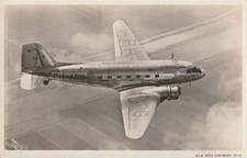 vintage rppc KLM K.L.M. Royal Dutch Airlines Douglas dc-3 aircraft picture