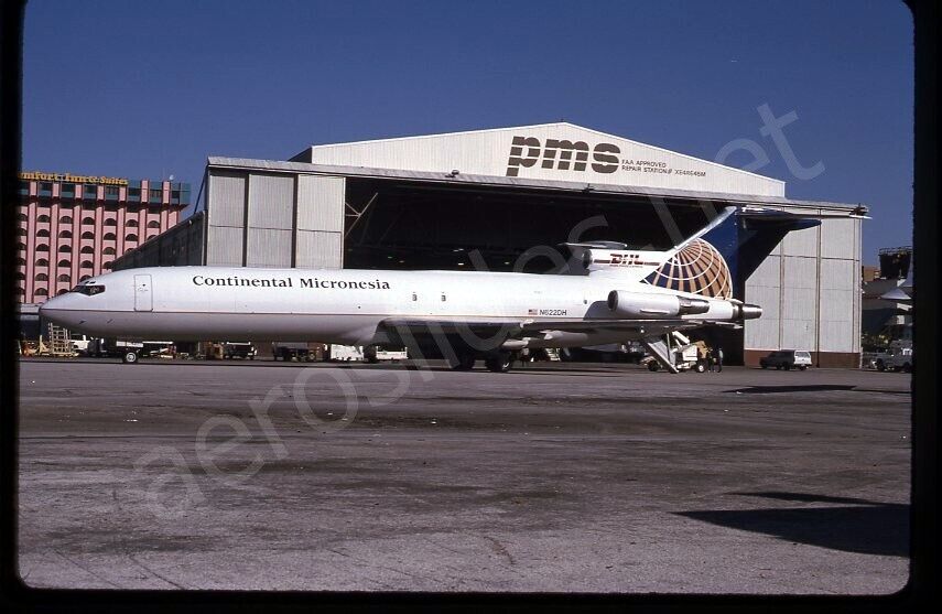 Continental Micronesia/DHL Boeing 727-200 N622DH Jan 96 Kodachrome Slide/Dia A9