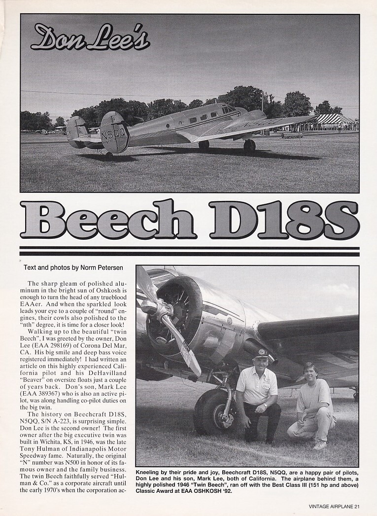 Beechcraft D18S Aircraft Report 11/8/2022c
