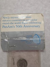 Vintage Pan Am Flight 50 1977 Round the World Coin Display Card Set picture