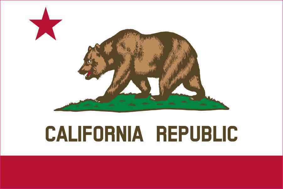 6in x 4in California State Flag Bumper Sticker Decal Vinyl Window Stickers De...