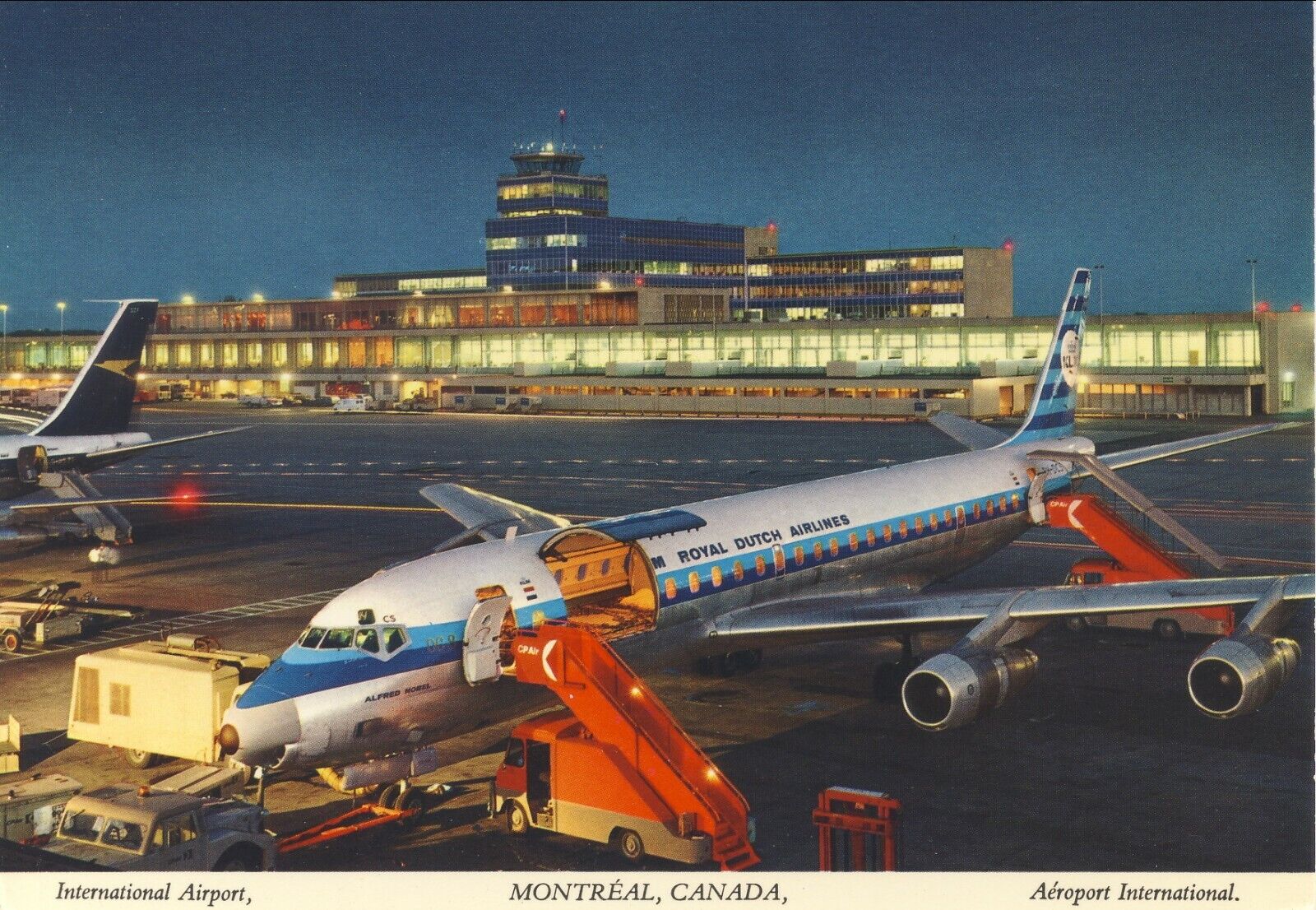 CANADA  AIRPORT   MONTREAL    K.L.M.  AIRLINES  DC-8  /  AIRCRAFT / AIRPLANE