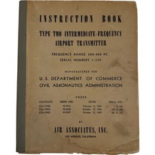 Air Associates, Inc. Instruction Book Type TMO Airport Transmitter Manual Used picture