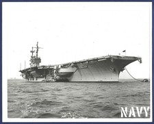 USS SARATOGA CV-60 Aircraft Carrier Moored to Buoy 8 x 10  Official USN Photo picture
