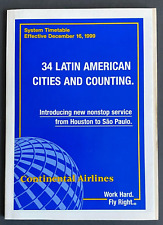 Continental Airlines Timetable Effective December 16, 1999 picture