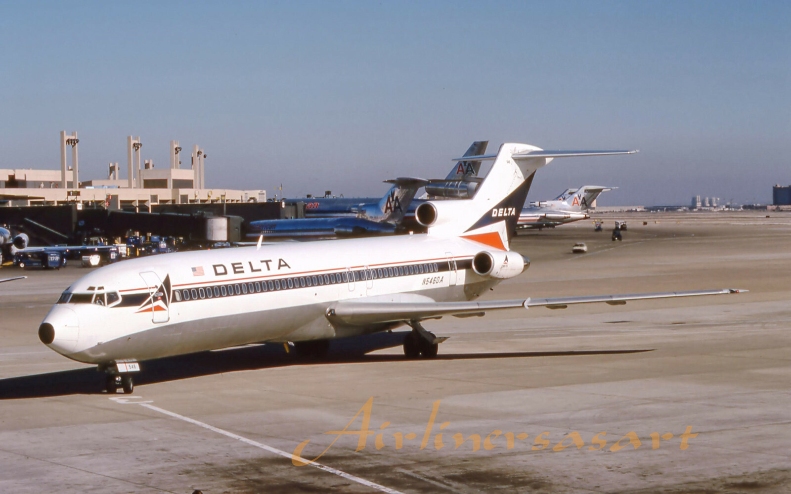 Delta Airlines Boeing 727-232 N546DA at DFW in February 1987 8\