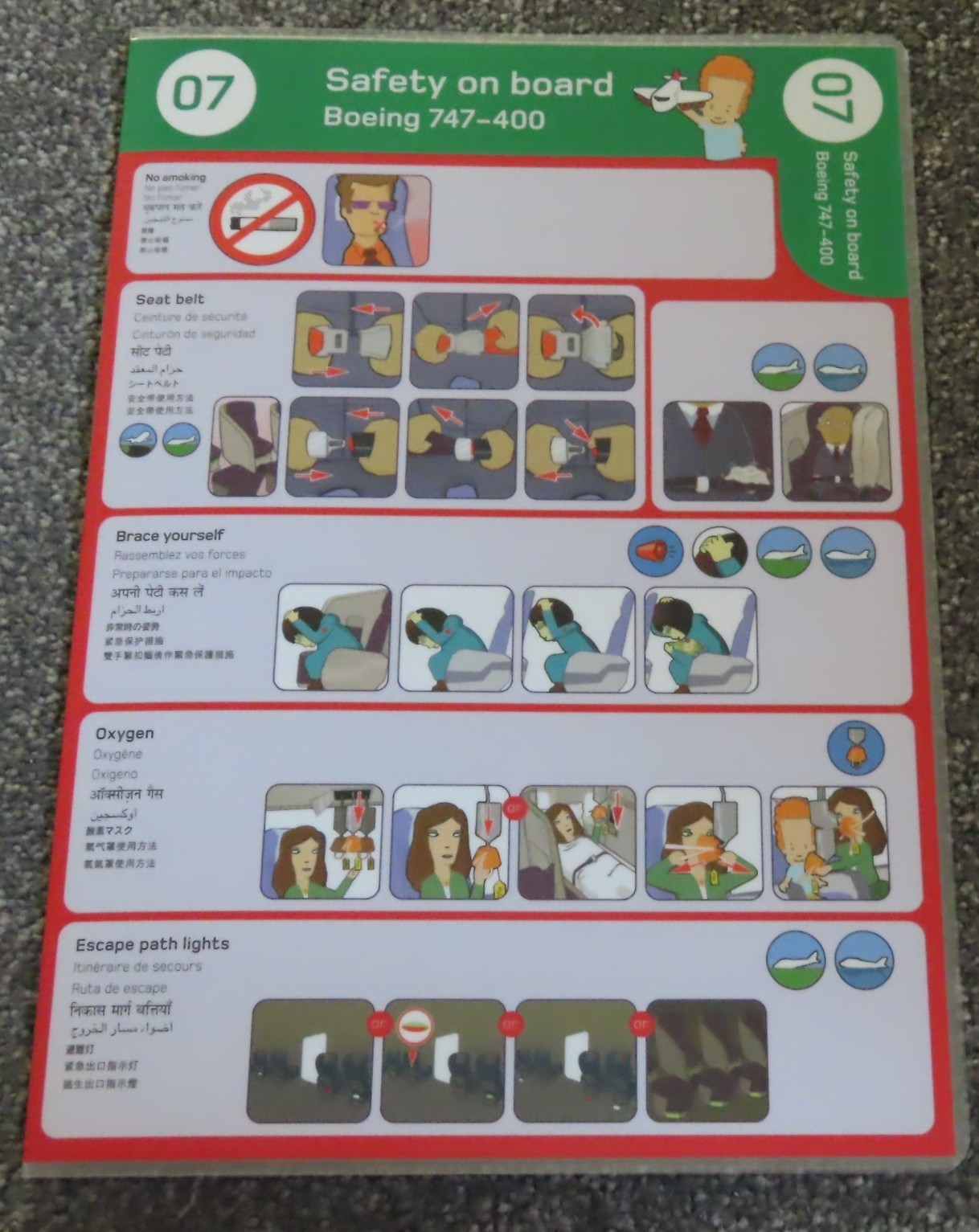 Virgin Atlantic Boeing 747 400 Airline Safety Card 2008 Virgin Atlantic Boeing 747 400 Airline Safety Card 2008