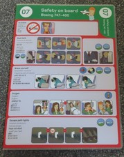 Virgin Atlantic Boeing 747 400 Airline Safety Card 2008 picture