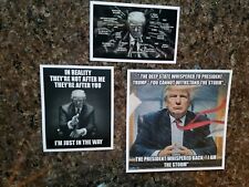 TRUMP ANTI-DEEP STATE sticker Lot of 3, FAKE NEWS DEEP STATE stickers picture