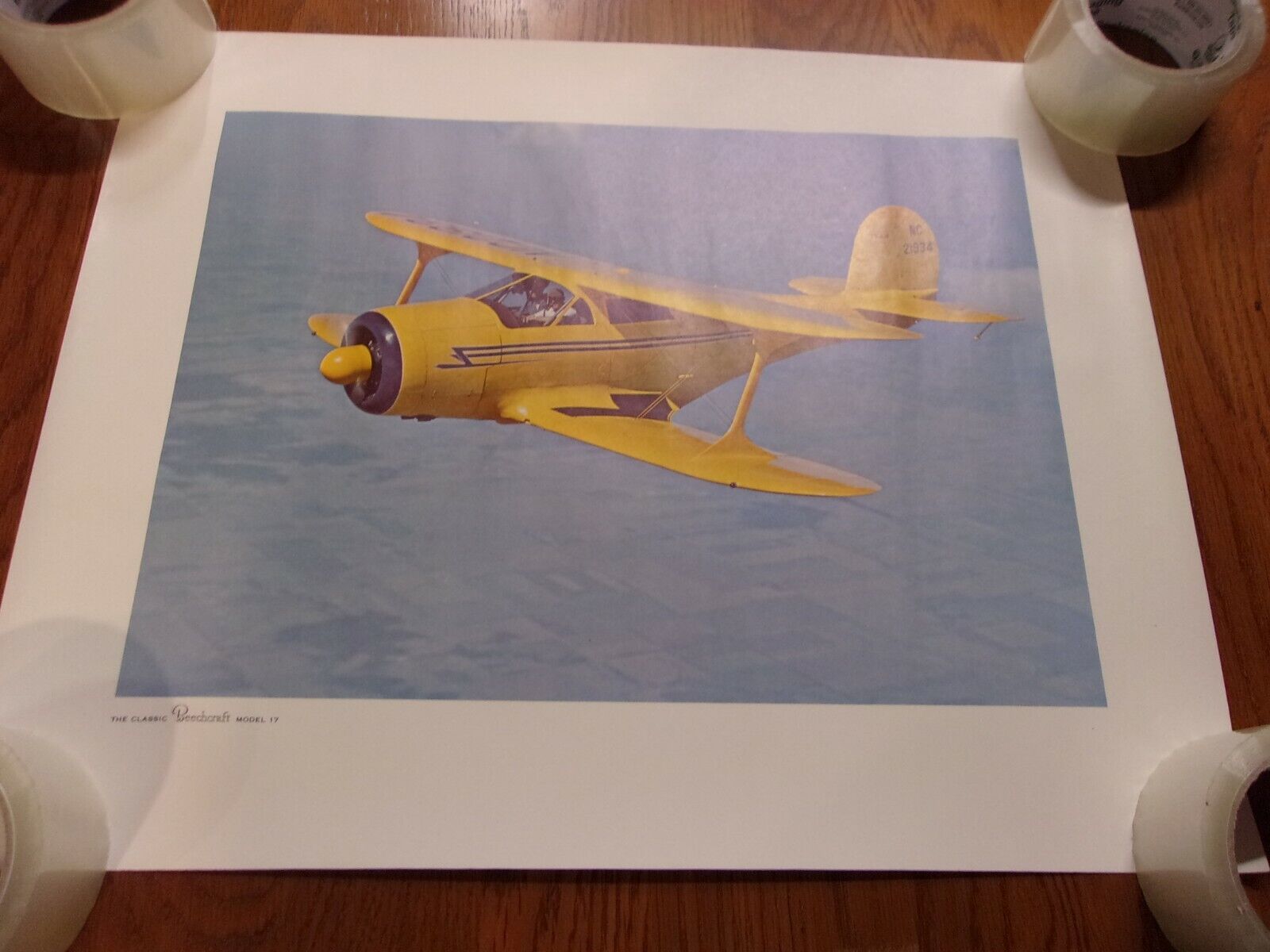 BEECHCRAFT Classic Model 17 Airplane - COLOR POSTER 16 X 20