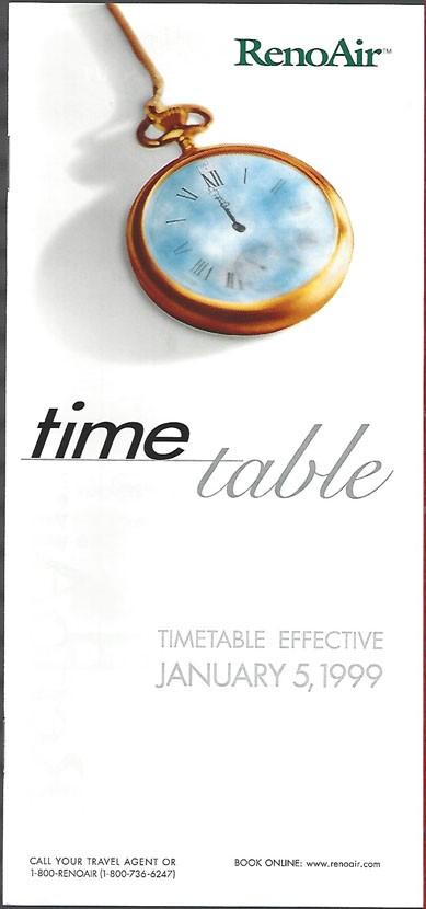 Reno Air system timetable 1/5/99 [5041] Buy 4+ save 25%