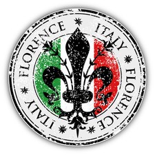 Florence City Italy Flag Grunge Travel Car Bumper Sticker Decal 5