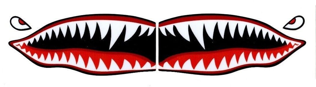 Flying Tigers shark teeth decal sticker 3” tall x 7” long WWII Military Airplane