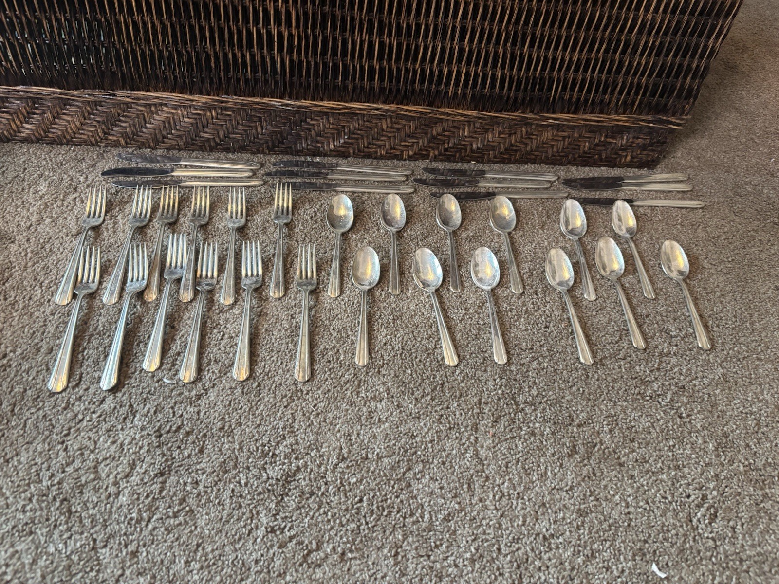 Vintage Early 80s Delta Airlines Stainless Silverware 12 Forks 12 Spoons 12 Kniv Vintage Early 80s Delta Airlines Stainless Silverware 12 Forks 12 Spoons 12 Kniv