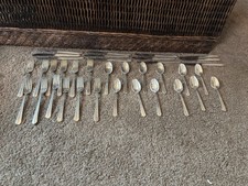 Vintage Early 80s Delta Airlines Stainless Silverware 12 Forks 12 Spoons 12 Kniv picture
