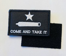 COME AND TAKE IT BLACK TACTICAL MORALE HOOK & LOOP EMBROIDERED PATCH picture